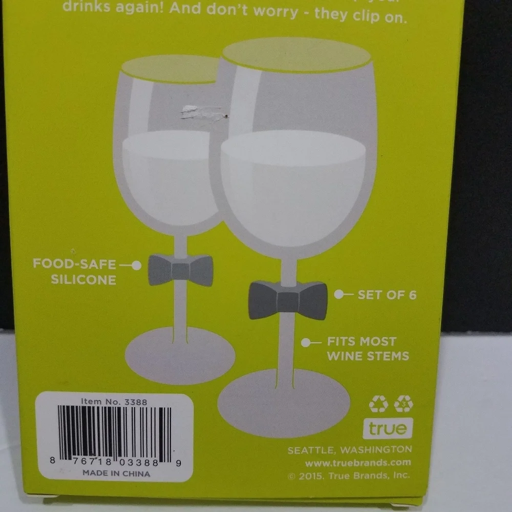 Bowtie Wine Charms Set of 6